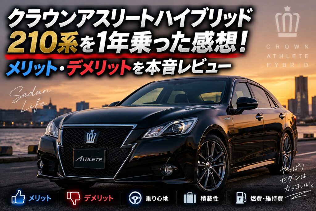 クラウンアスリートハイブリッド210系とセダンのメリット